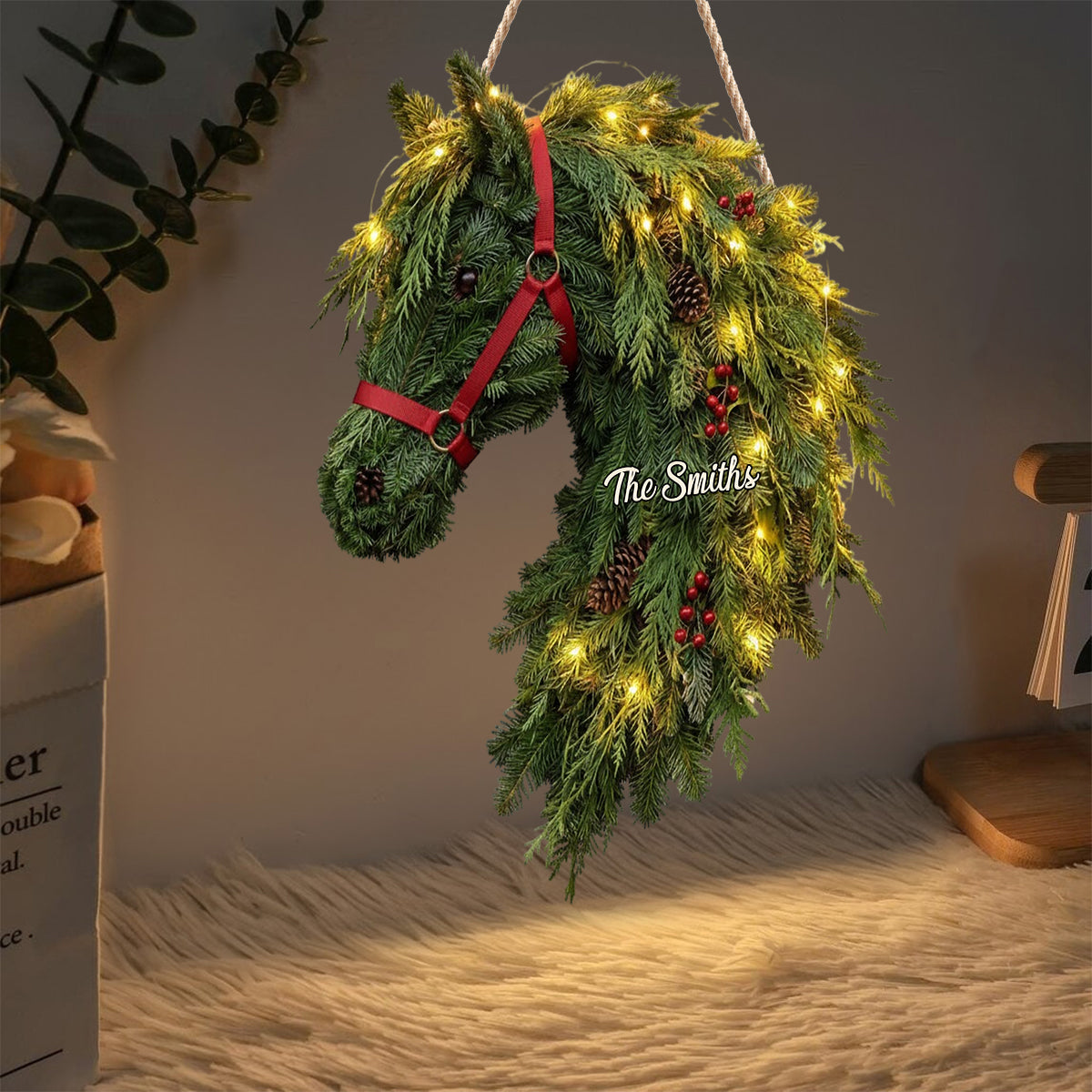 Horse Wreath - Personalized Horse LED Light Acrylic Sign