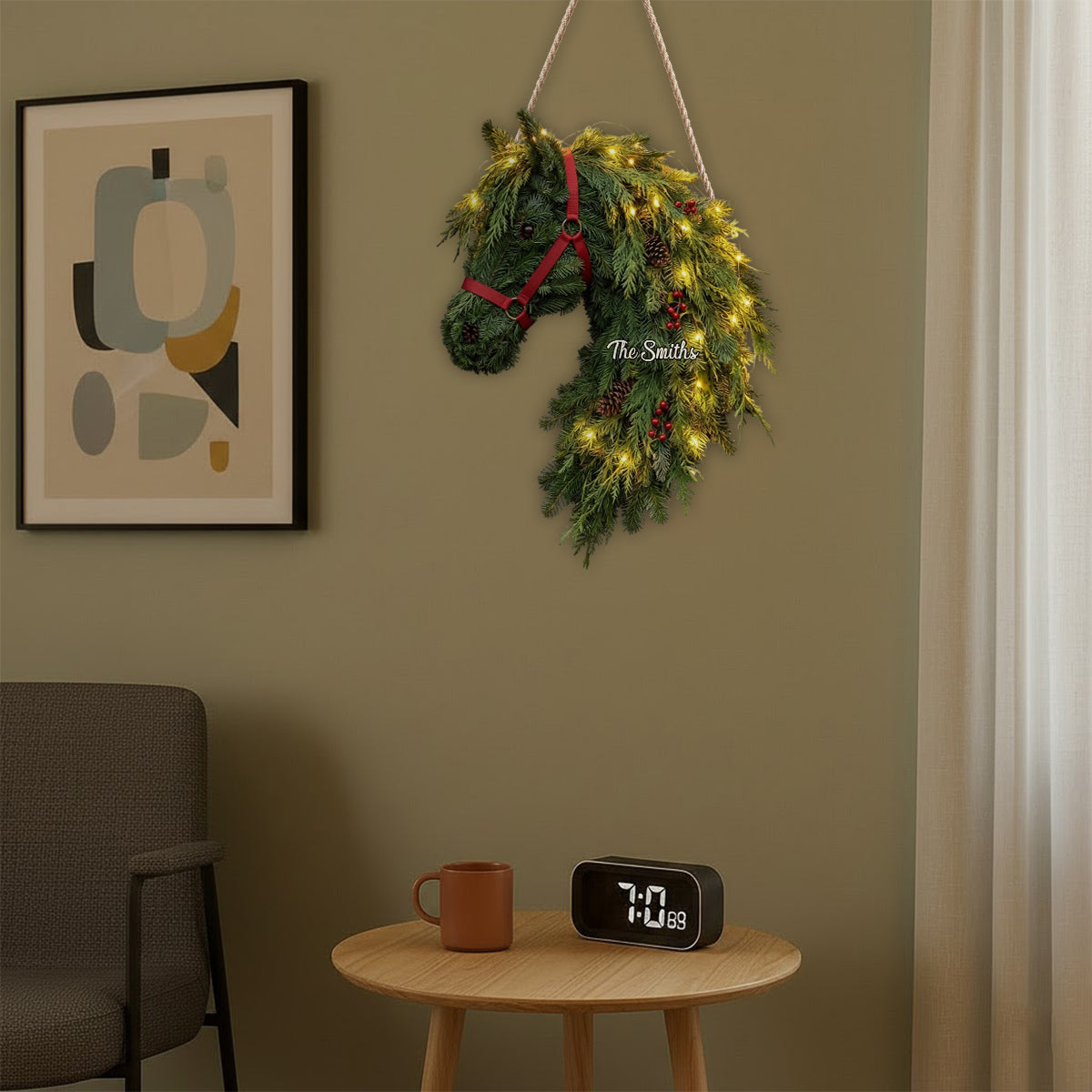 Horse Wreath - Personalized Horse LED Light Acrylic Sign