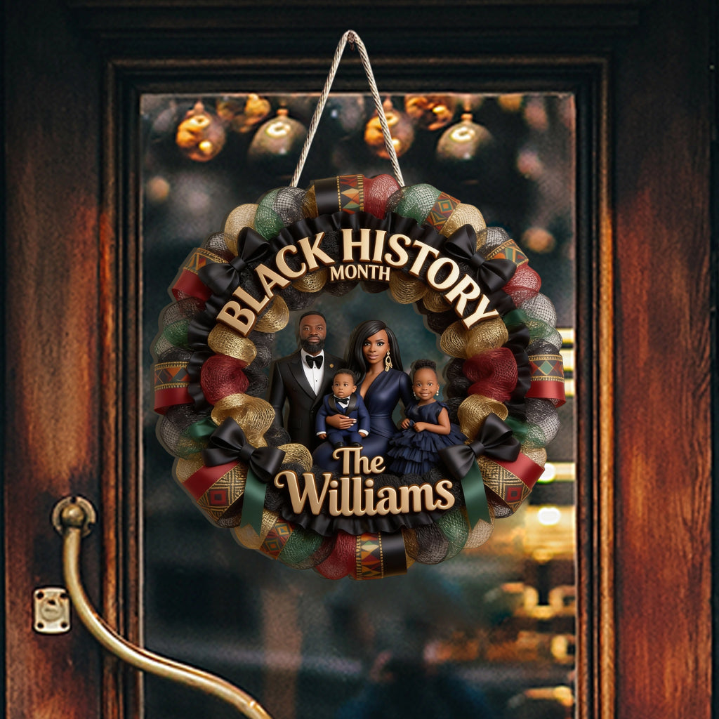 Black History Month Celebrate, Custom Door Decor From Any Photo - Personalized African American Custom Shaped Wood Sign