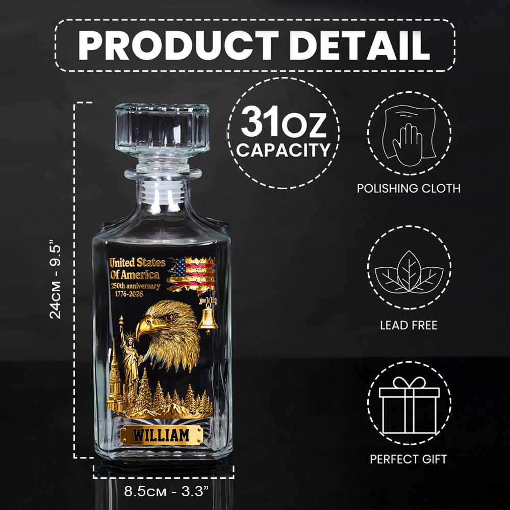 250th Anniversary - Personalized Bald Eagle Whiskey Glass