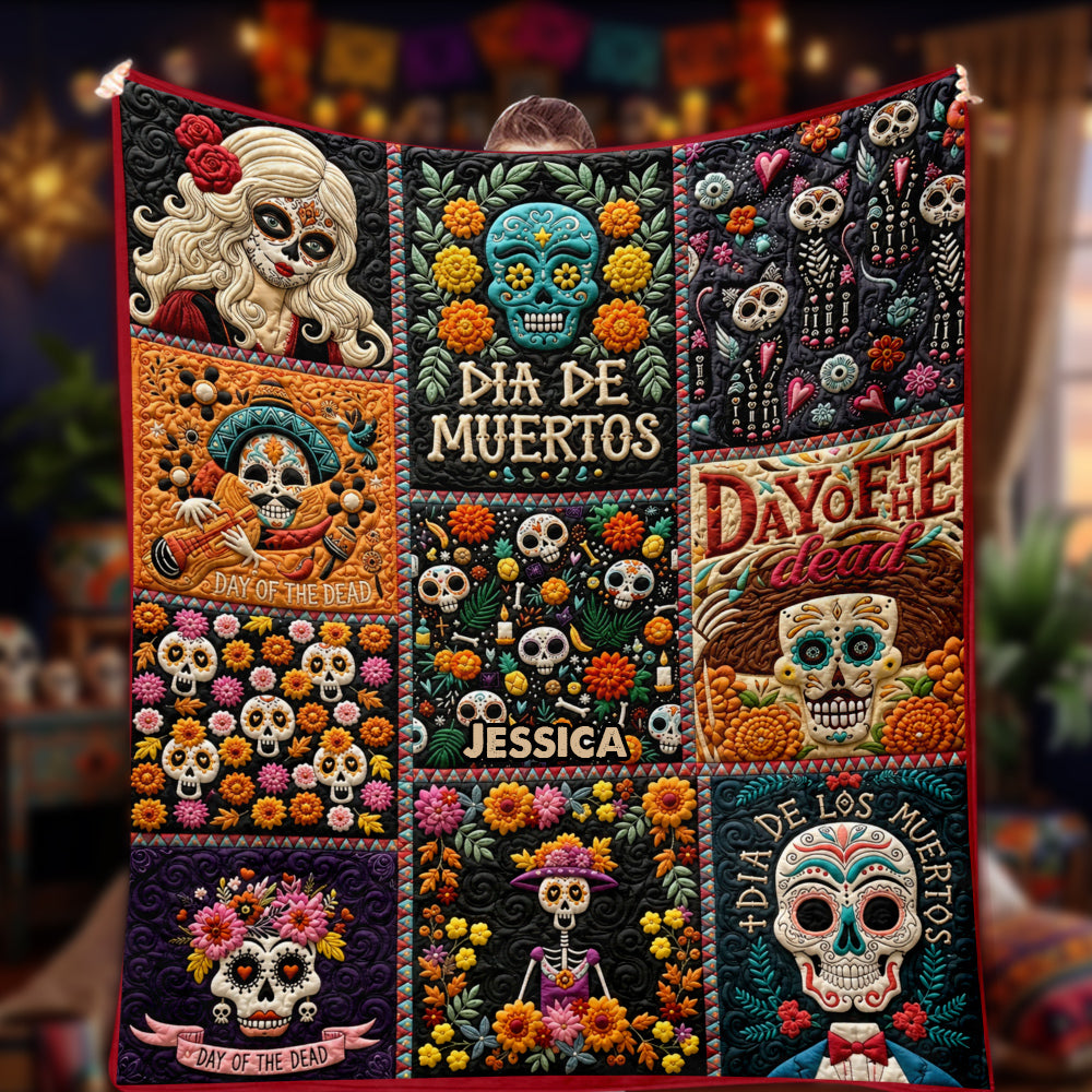 Day Of The Death - Personalized Latina Women Blanket