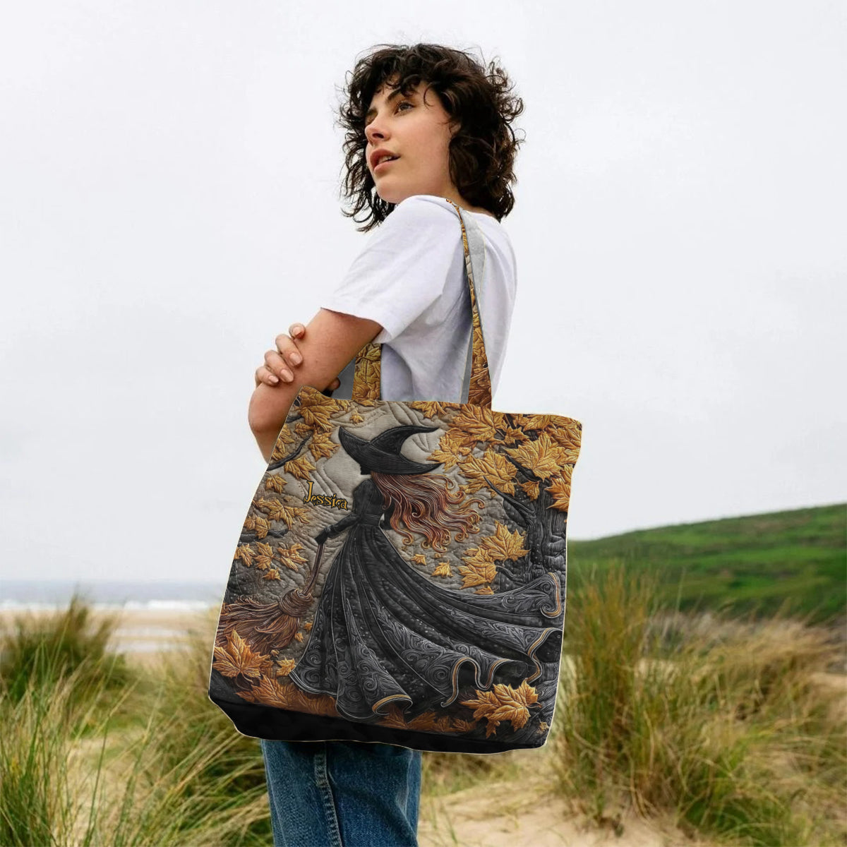 Beautiful Witch - Personalized Witch Quilted Tote Bag