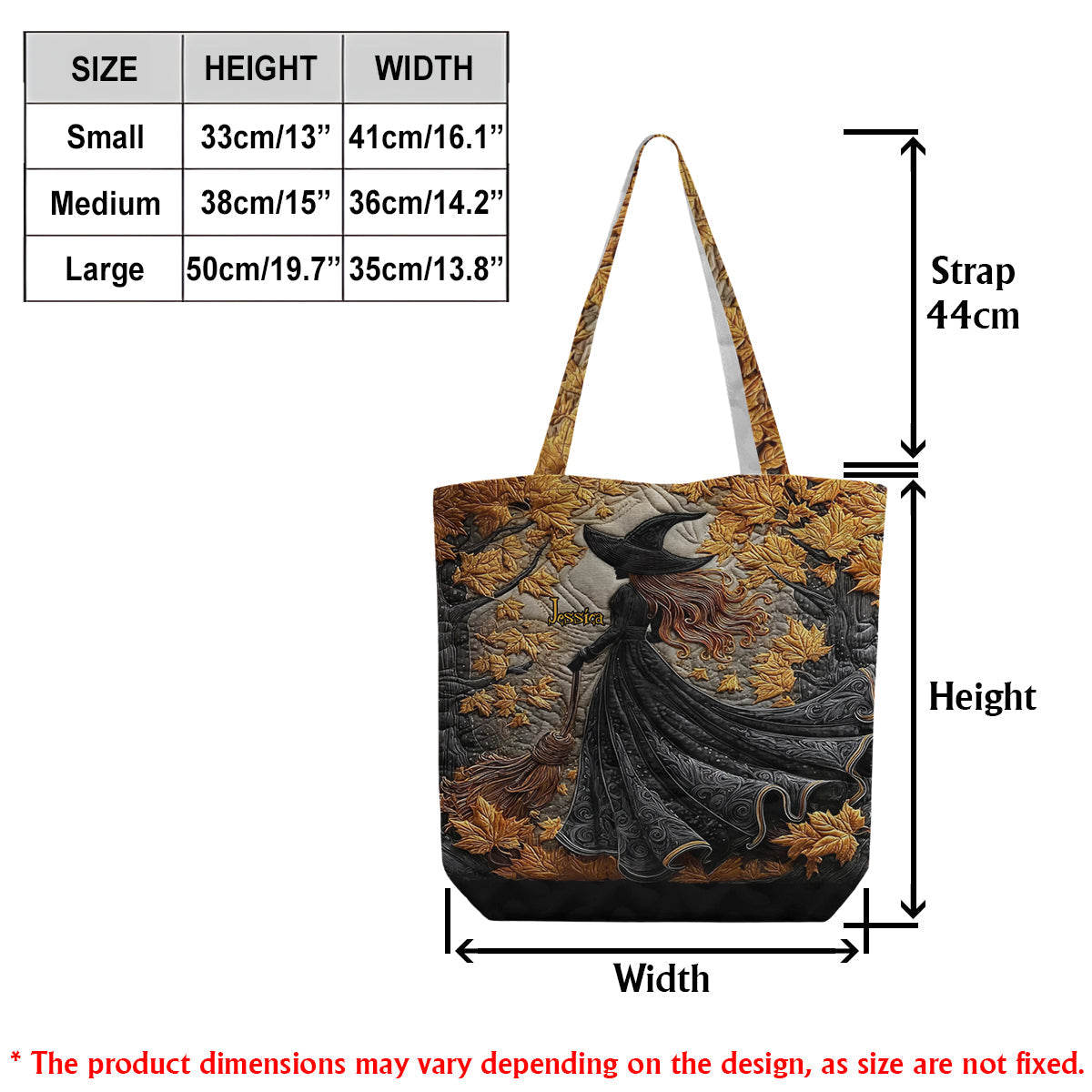 Beautiful Witch - Personalized Witch Quilted Tote Bag