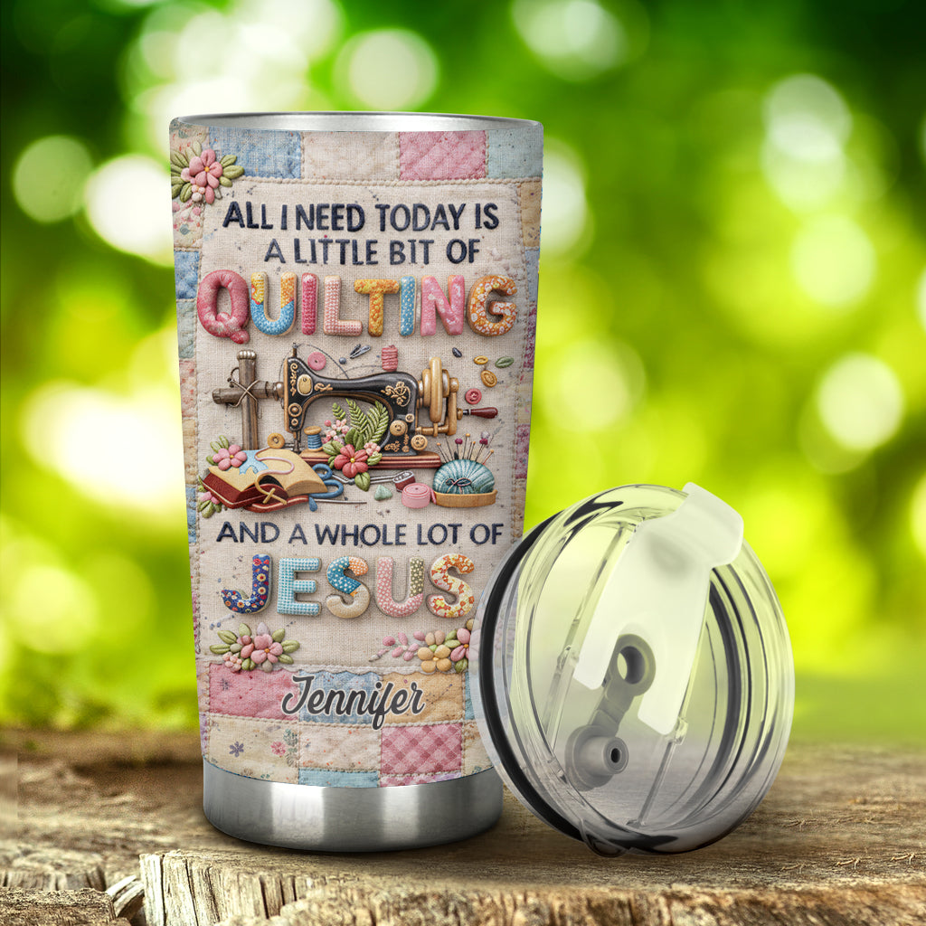 Quilting And Jesus, Sewing Lovers - Personalized Sewing Tumbler