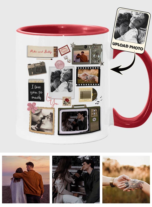 Match Box Style Gift for Couple Bestie - Personalized Couple Accent Mug