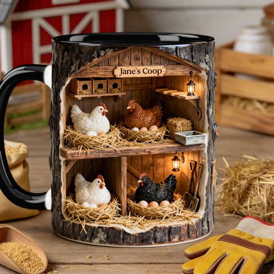 The Little Coop - Personalized Chicken Accent Mug