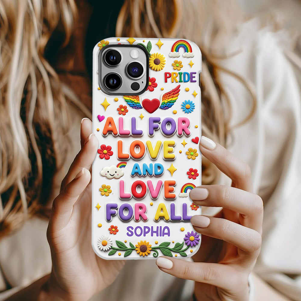 All For Love And Love For All - Personalized LGBT Support Full Print Phone Case