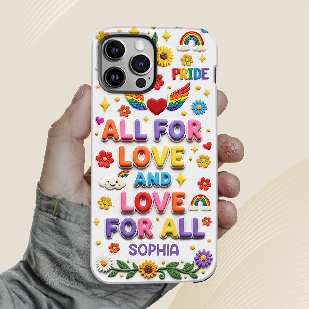 All For Love And Love For All - Personalized LGBT Support Full Print Phone Case