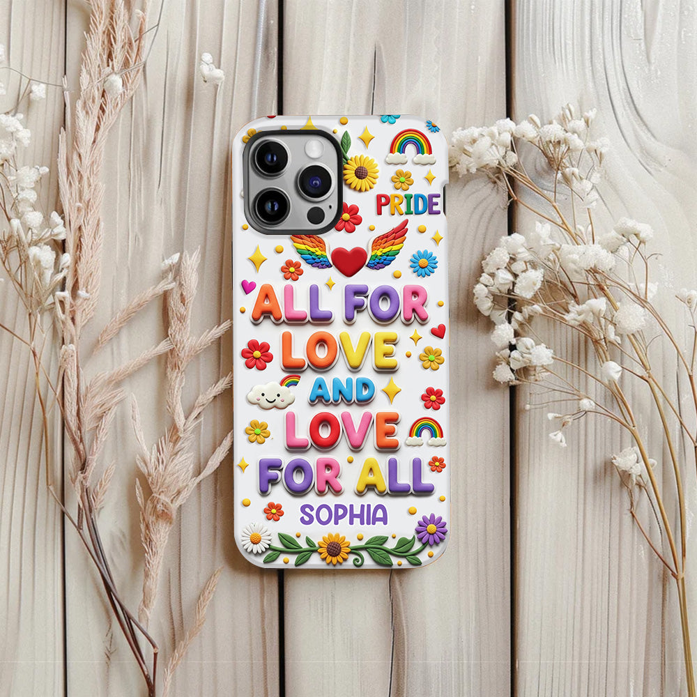 All For Love And Love For All - Personalized LGBT Support Full Print Phone Case