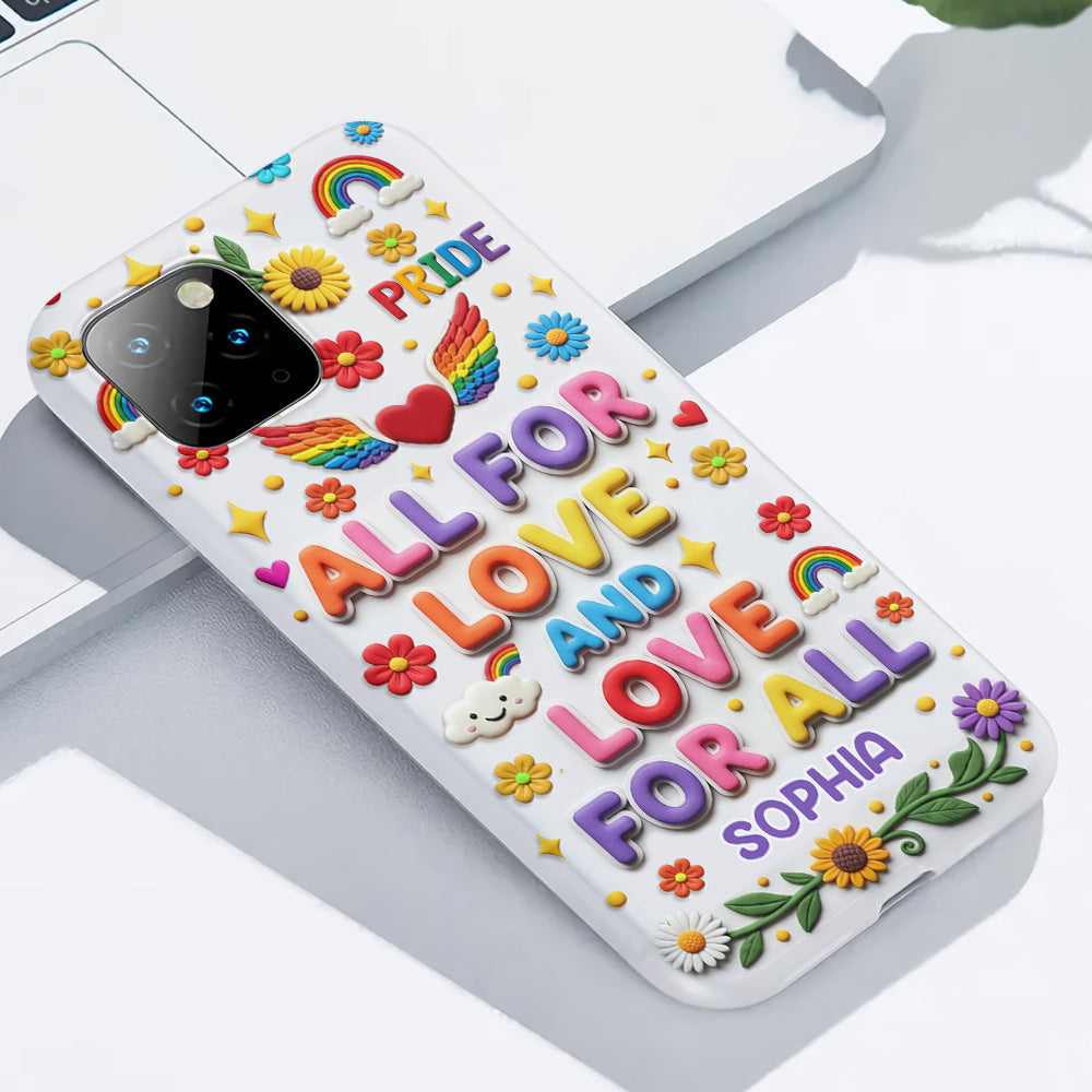 All For Love And Love For All - Personalized LGBT Support Full Print Phone Case