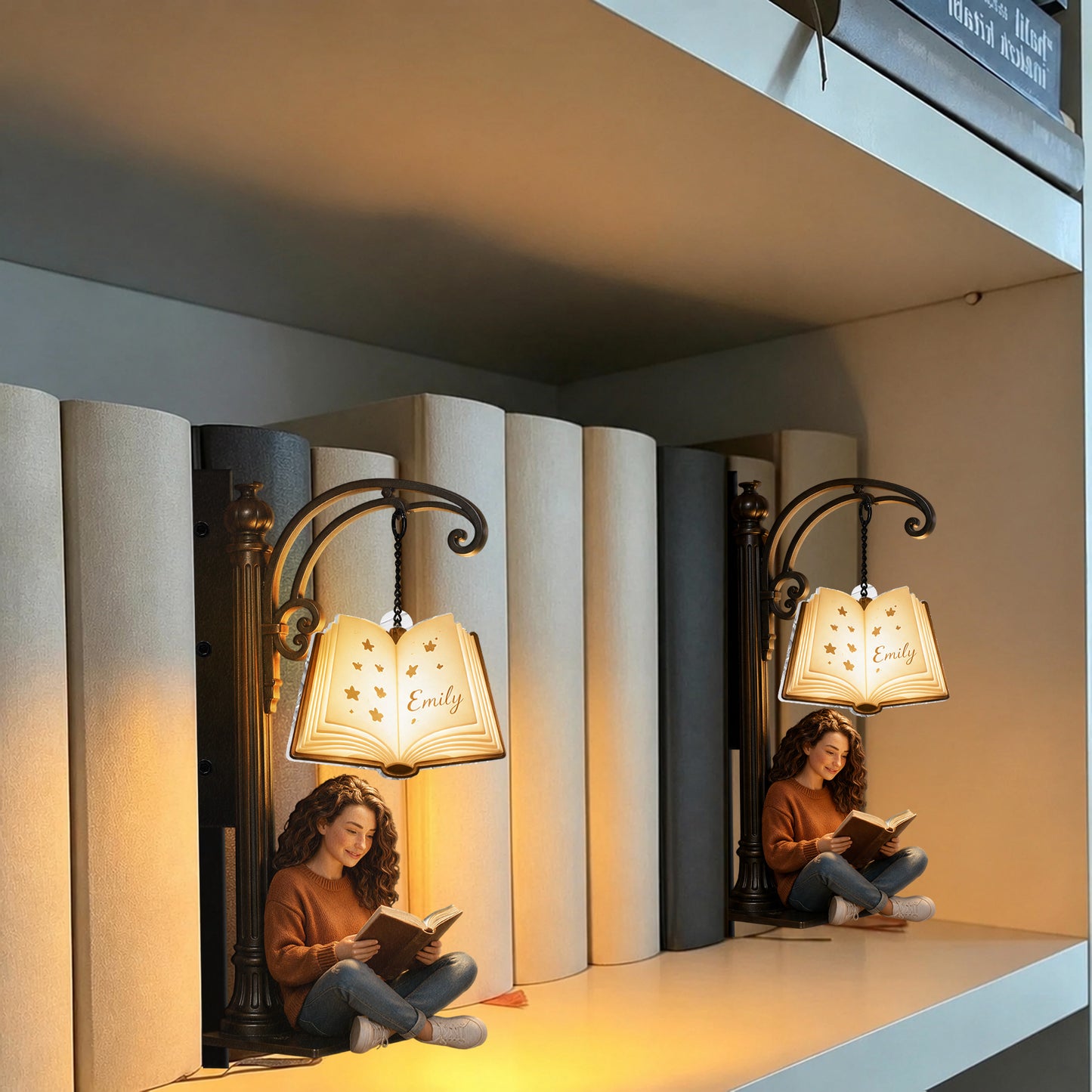 Reading Time - Personalized Book Bookshelf Lamp