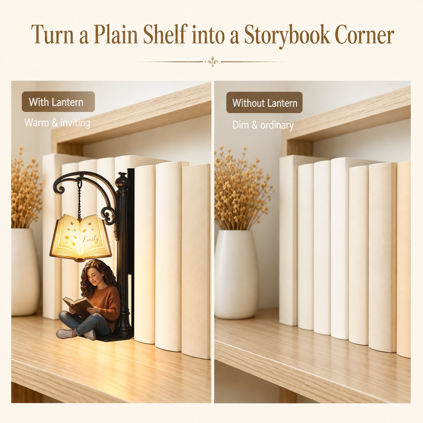 Reading Time - Personalized Book Bookshelf Lamp