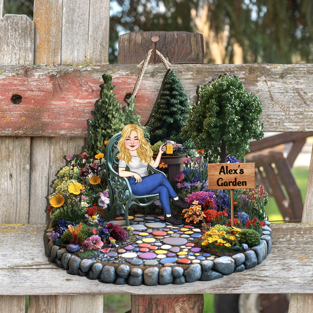 Love Garden - Personalized Gardening Custom Shaped Wood Sign