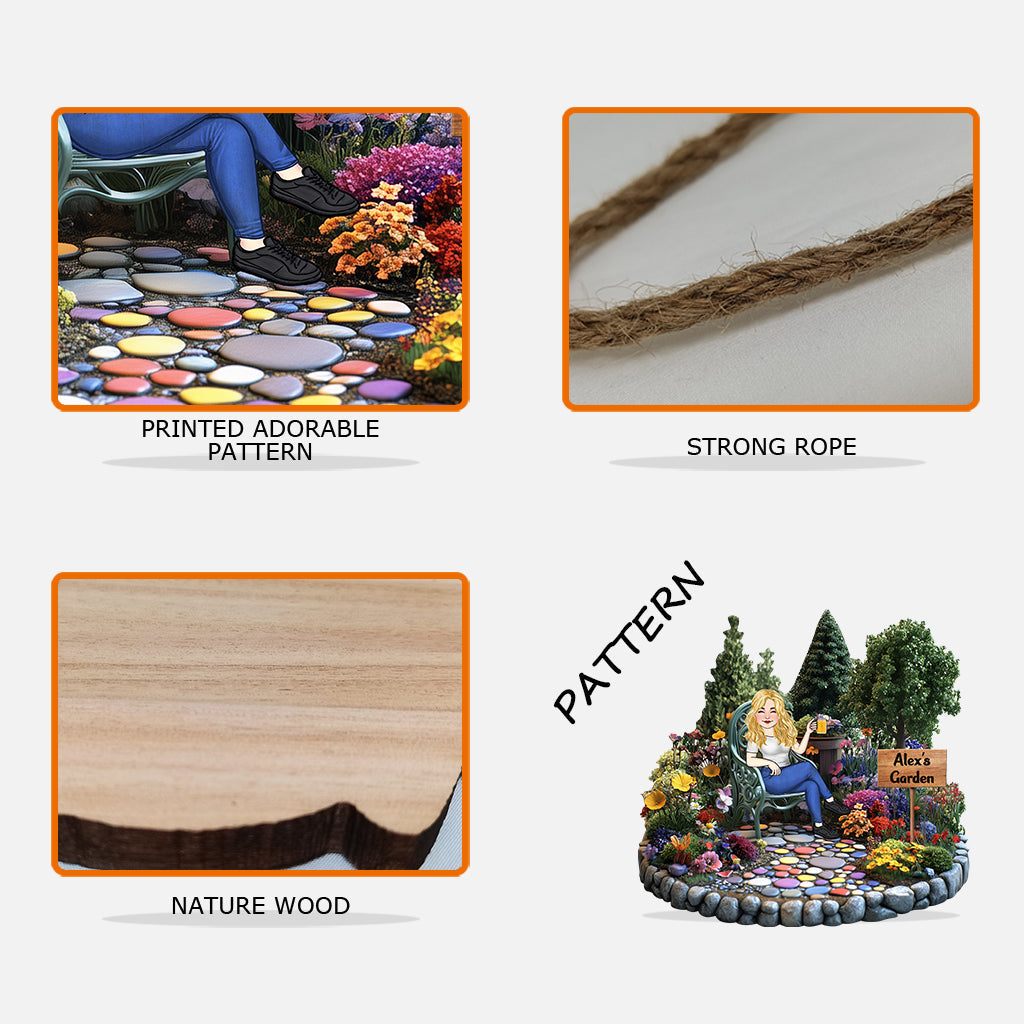 Love Garden - Personalized Gardening Custom Shaped Wood Sign