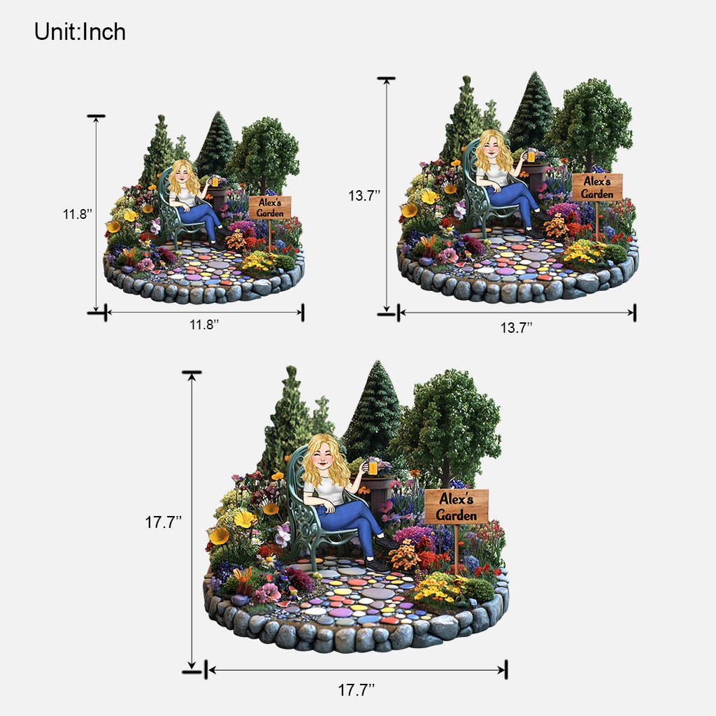 Love Garden - Personalized Gardening Custom Shaped Wood Sign