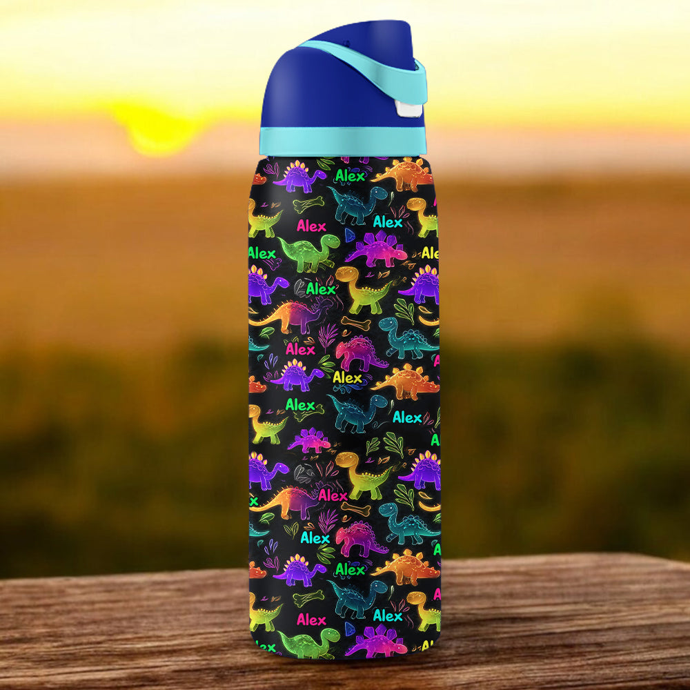 Dinosaur Drinkware for Kids - Personalized Kid 2-In-1 Spout Water Bottle