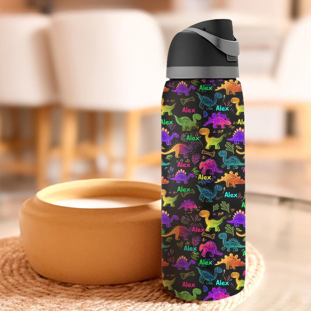 Dinosaur Drinkware for Kids - Personalized Kid 2-In-1 Spout Water Bottle