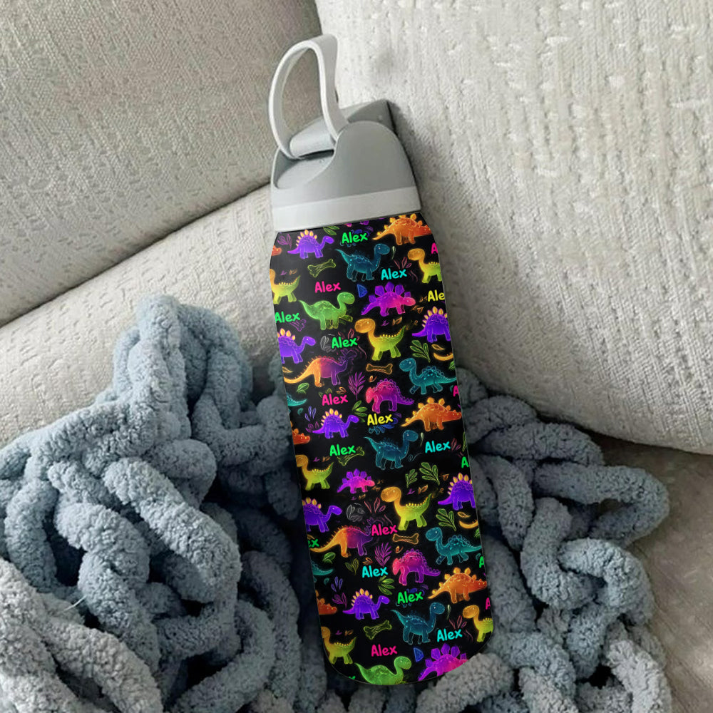 Dinosaur Drinkware for Kids - Personalized Kid 2-In-1 Spout Water Bottle