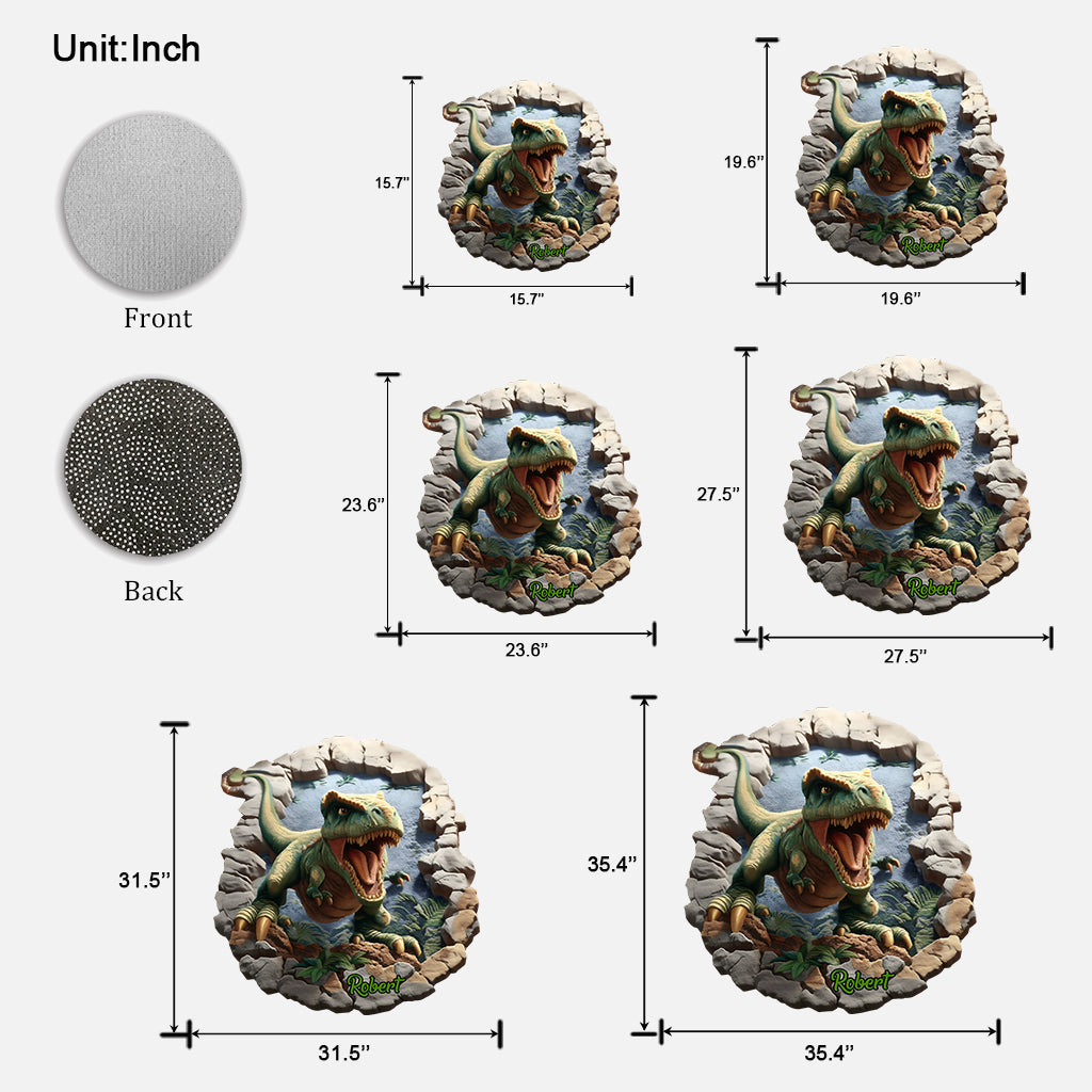 Dino World - Personalized Kid Shaped Doormat/ Rug