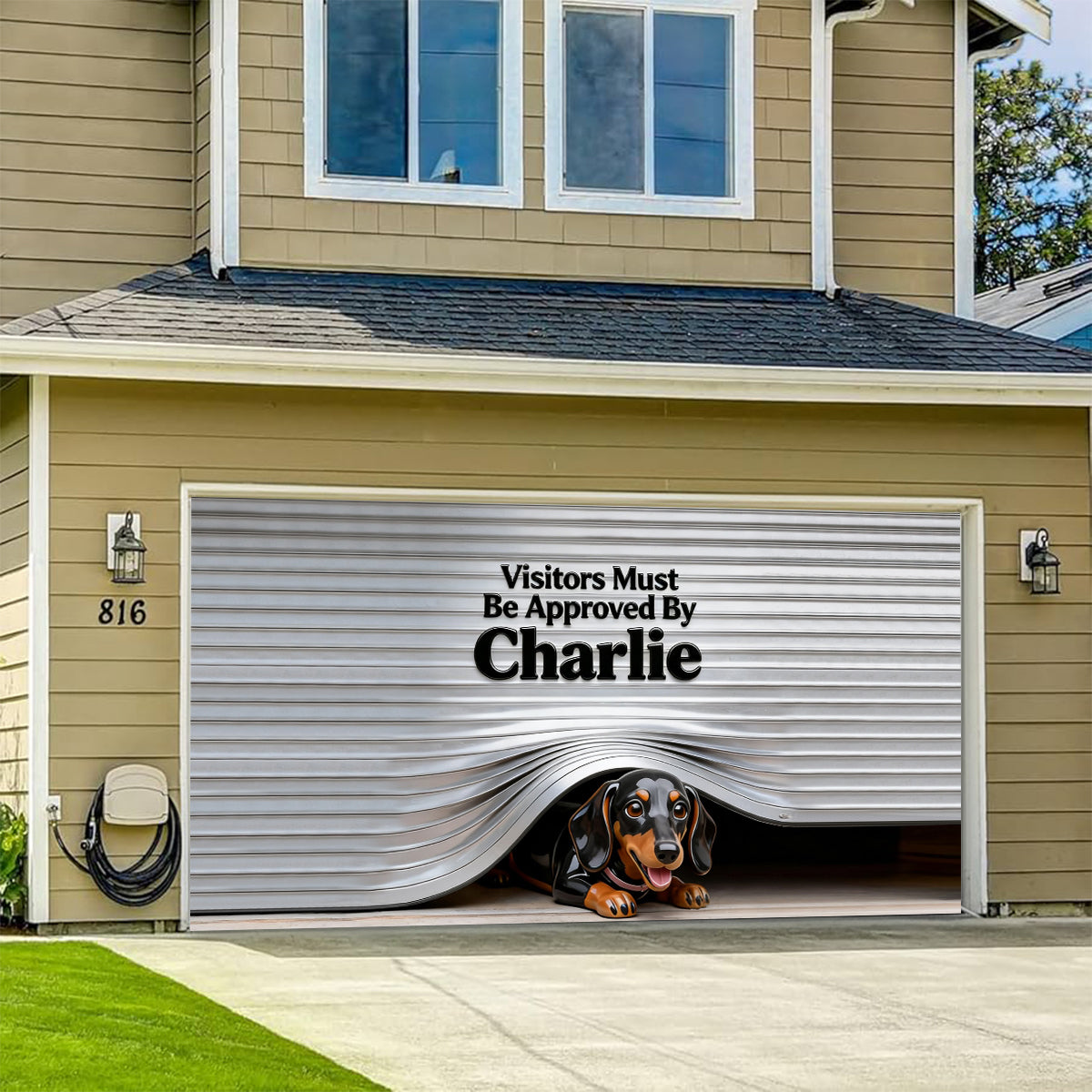 Custom Any Pet Photo - Personalized Dog Garage Door Banner