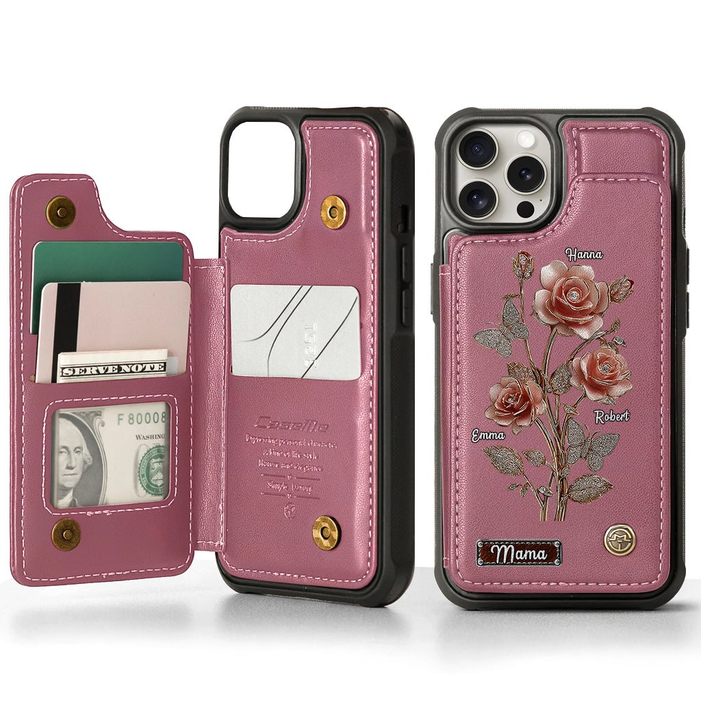 Mother And Roses - Personalized Mother Wallet Phone Case