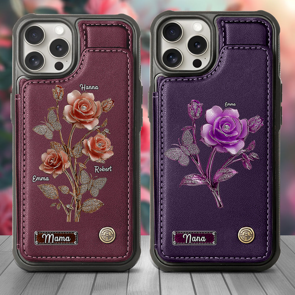Mother And Roses - Personalized Mother Wallet Phone Case