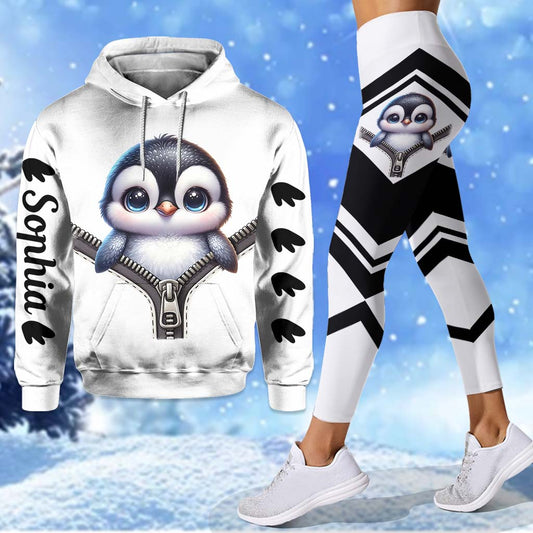 Cute Penguin - Personalized Penguin Lover Hoodie and Leggings