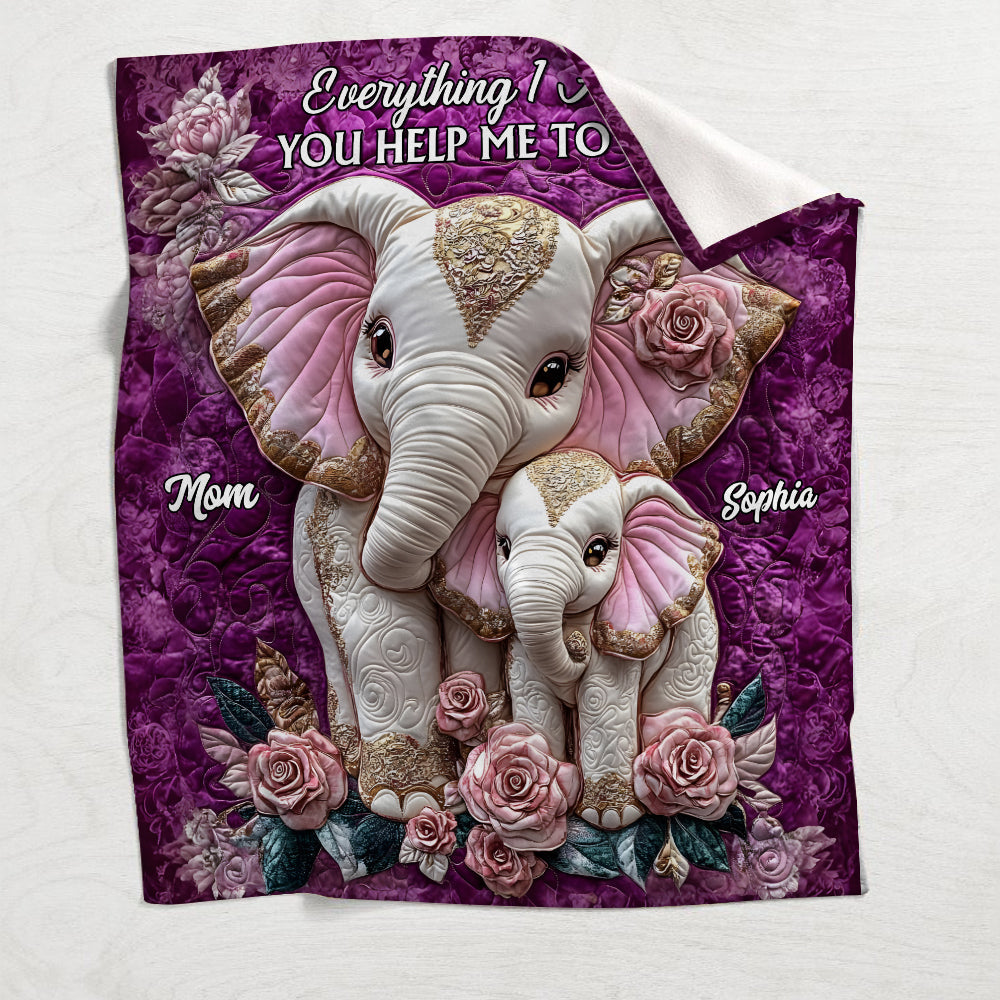 Everything I Am You Helped Me To Be - Personalized Mother Blanket