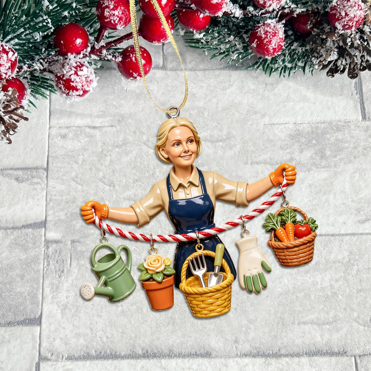 Growing Joy This Christmas - Personalized Gardening Ornament With Charm