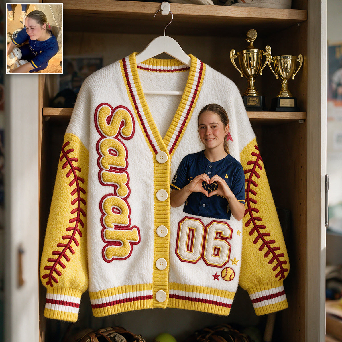 Softball Is My Therapy - Personalized Softball Cardigan Sweater