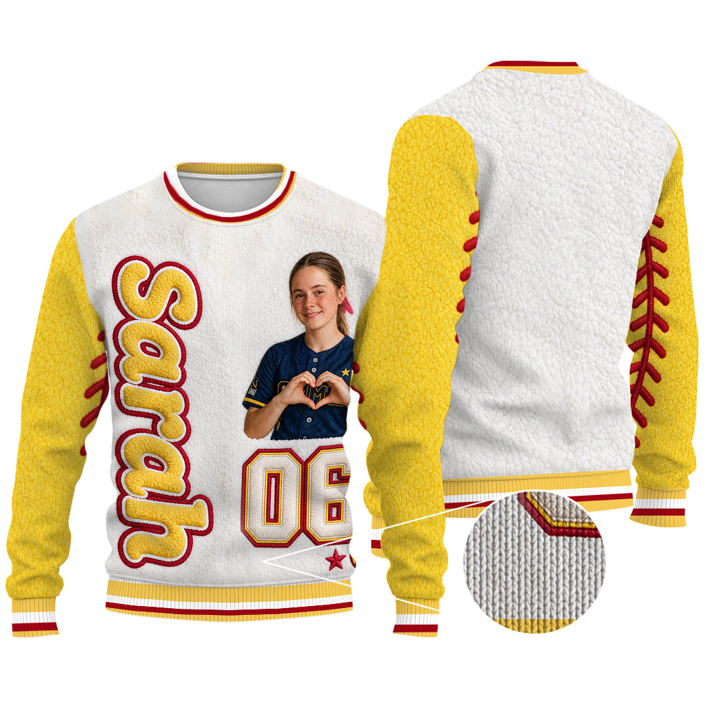 Softball Is My Therapy - Personalized Softball Cardigan Sweater