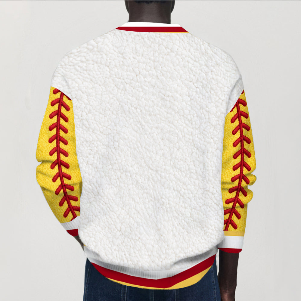 Softball Is My Therapy - Personalized Softball Cardigan Sweater