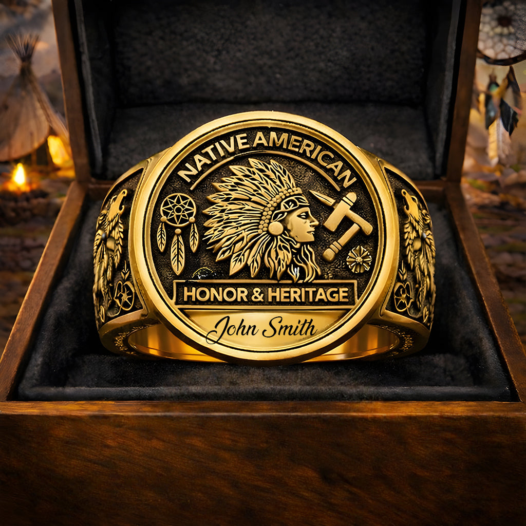Native Pride, Native American - Personalized American Indian Signet Ring