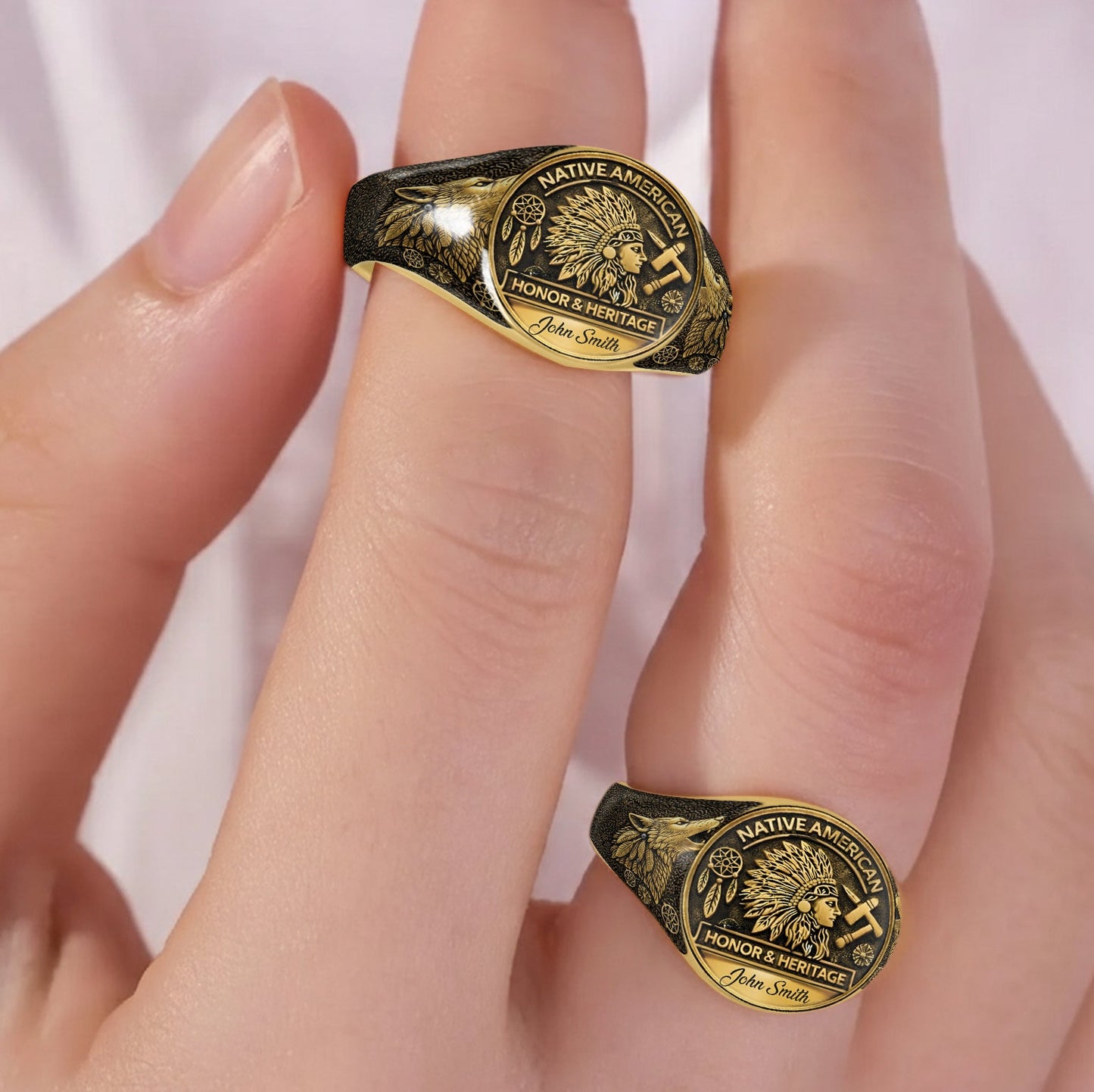 Native Pride, Native American - Personalized American Indian Signet Ring