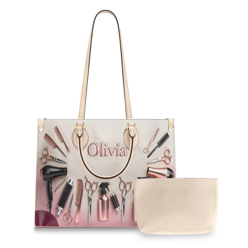 Proud Hair Stylist - Personalized Hairdresser Leather Handbag