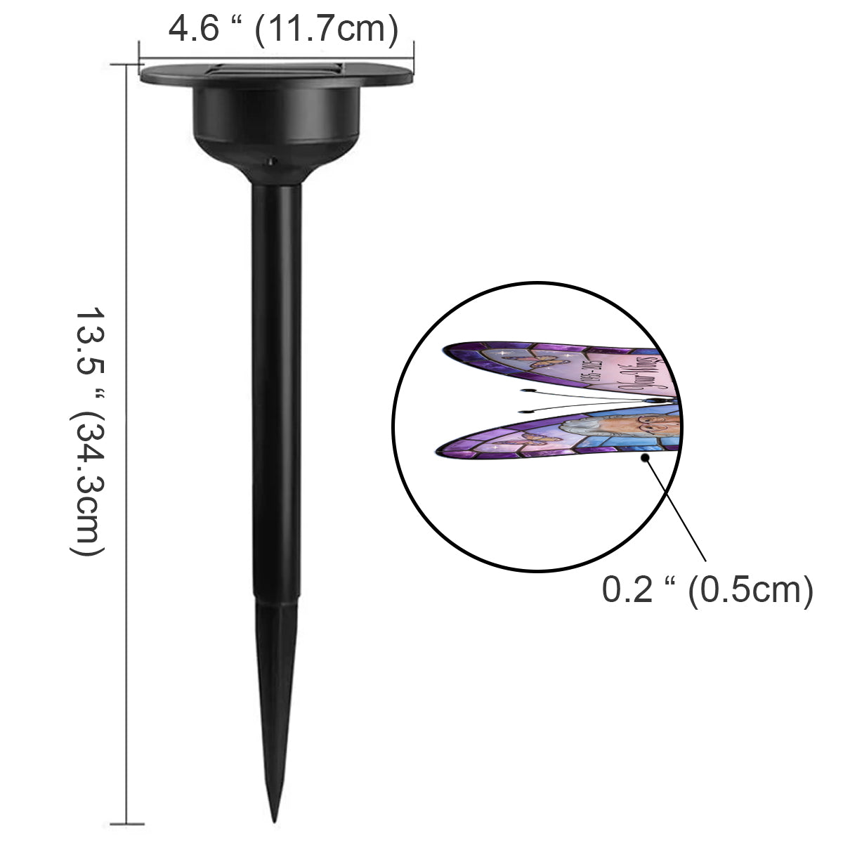 Your Wings Were Ready, But My Heart Was Not - Personalized Memorial Garden Solar Light