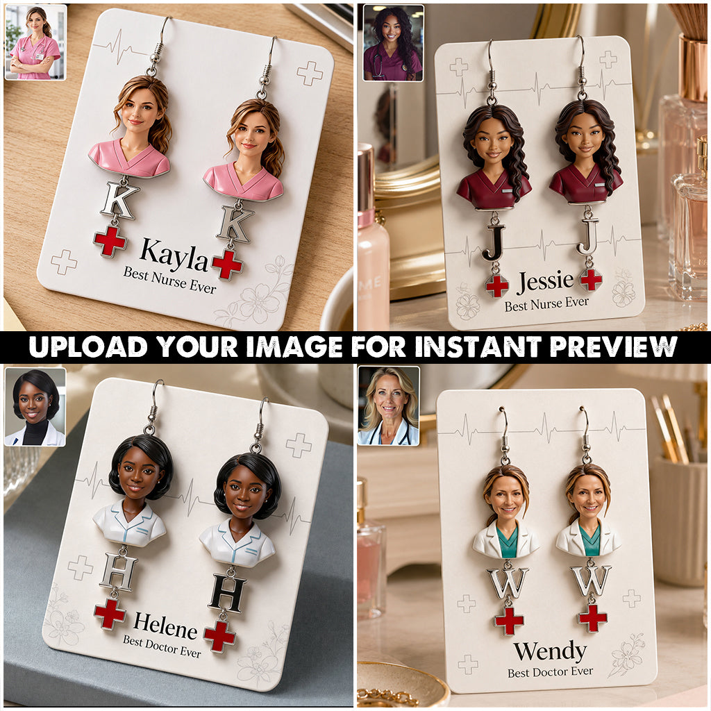 Care With Love - Personalized Nurse Earrings With Card