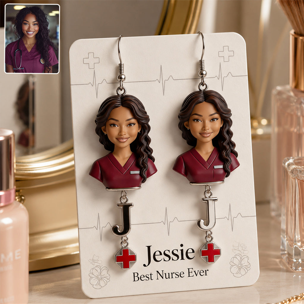 Care With Love - Personalized Nurse Earrings With Card