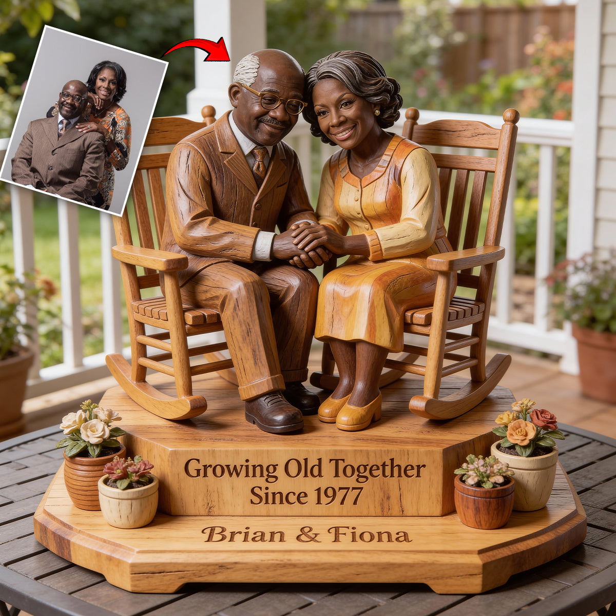 Growing Old Together - Personalized Couple Custom Shaped Acrylic Plaque