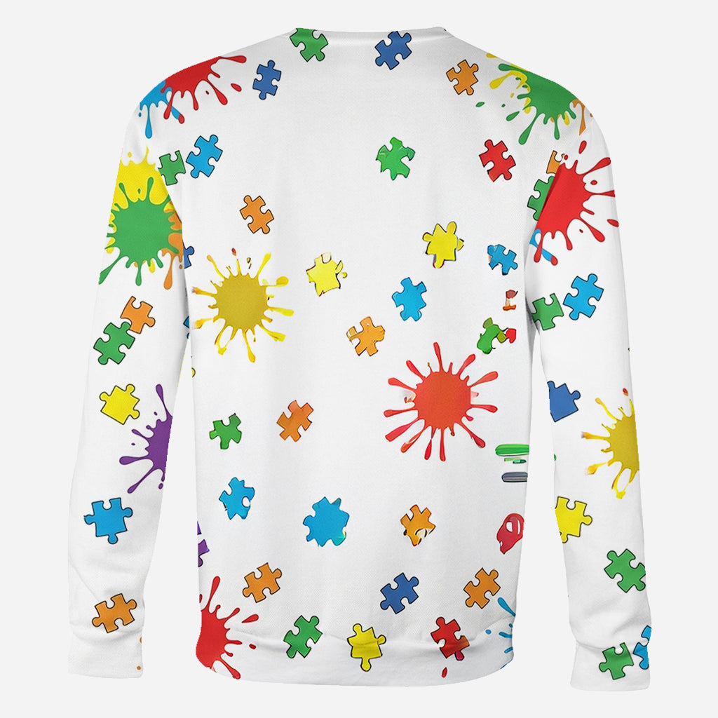 Accept Love Understand Autism Awareness Kids - Personalized Autism Awareness All Over Shirt