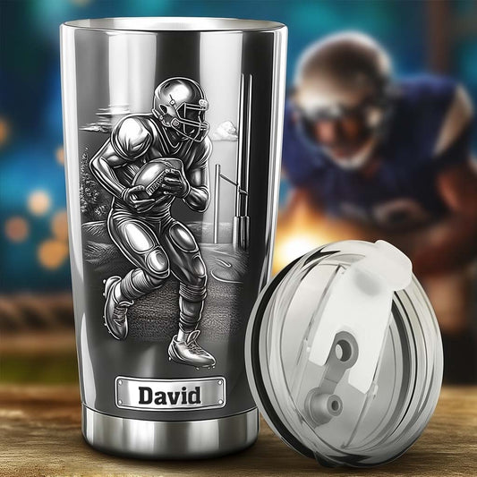 The Coolest Football Player - Personalized Football Tumbler