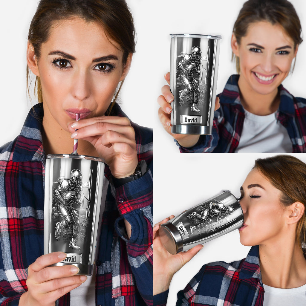 The Coolest Football Player - Personalized Football Tumbler