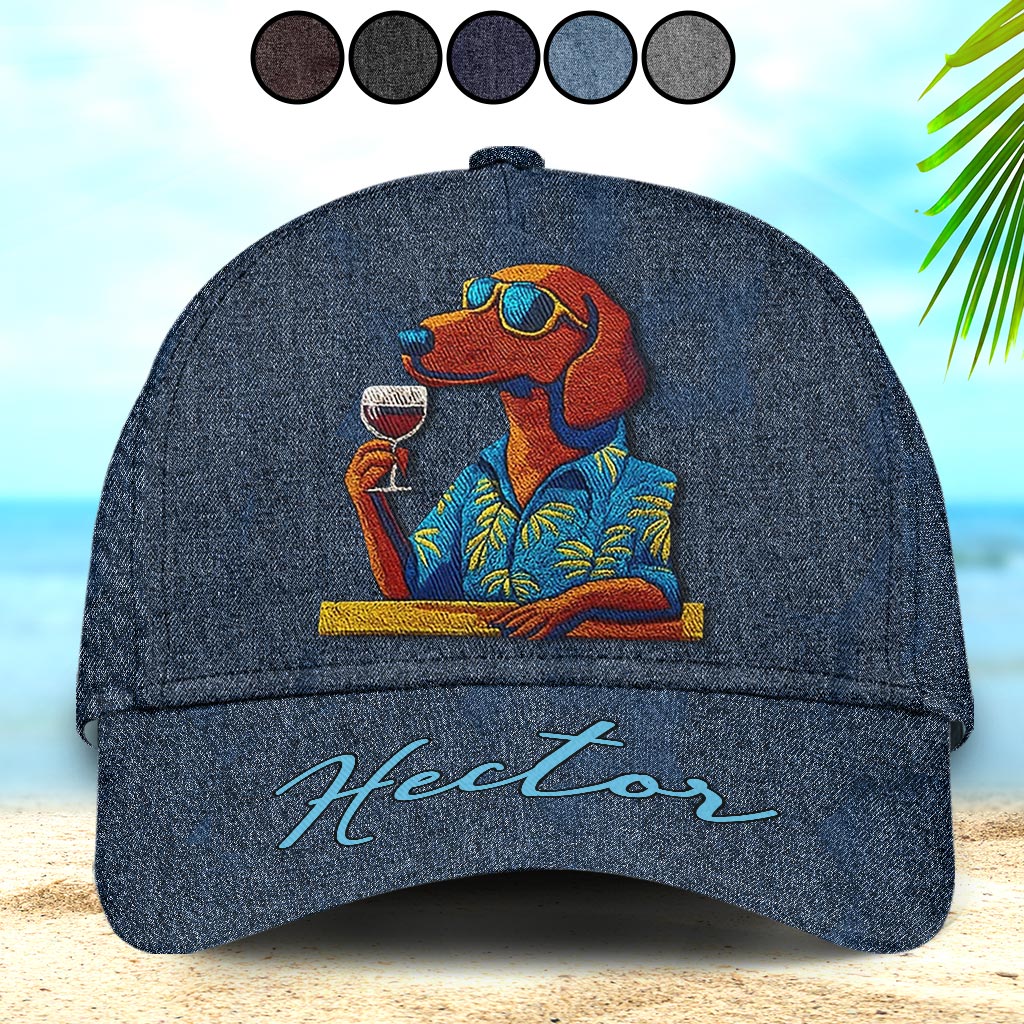 Cool Canine And Wine - Personalized Dog Classic Cap