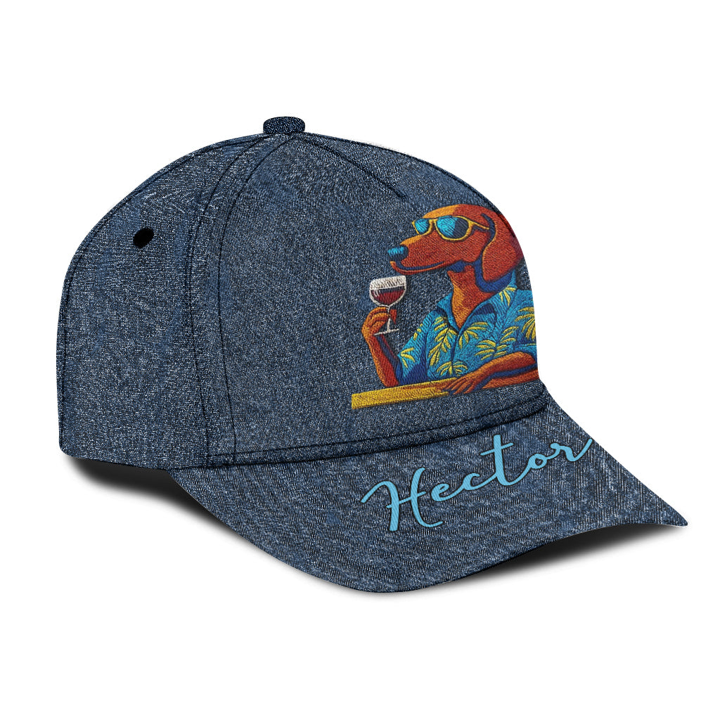 Cool Canine And Wine - Personalized Dog Classic Cap