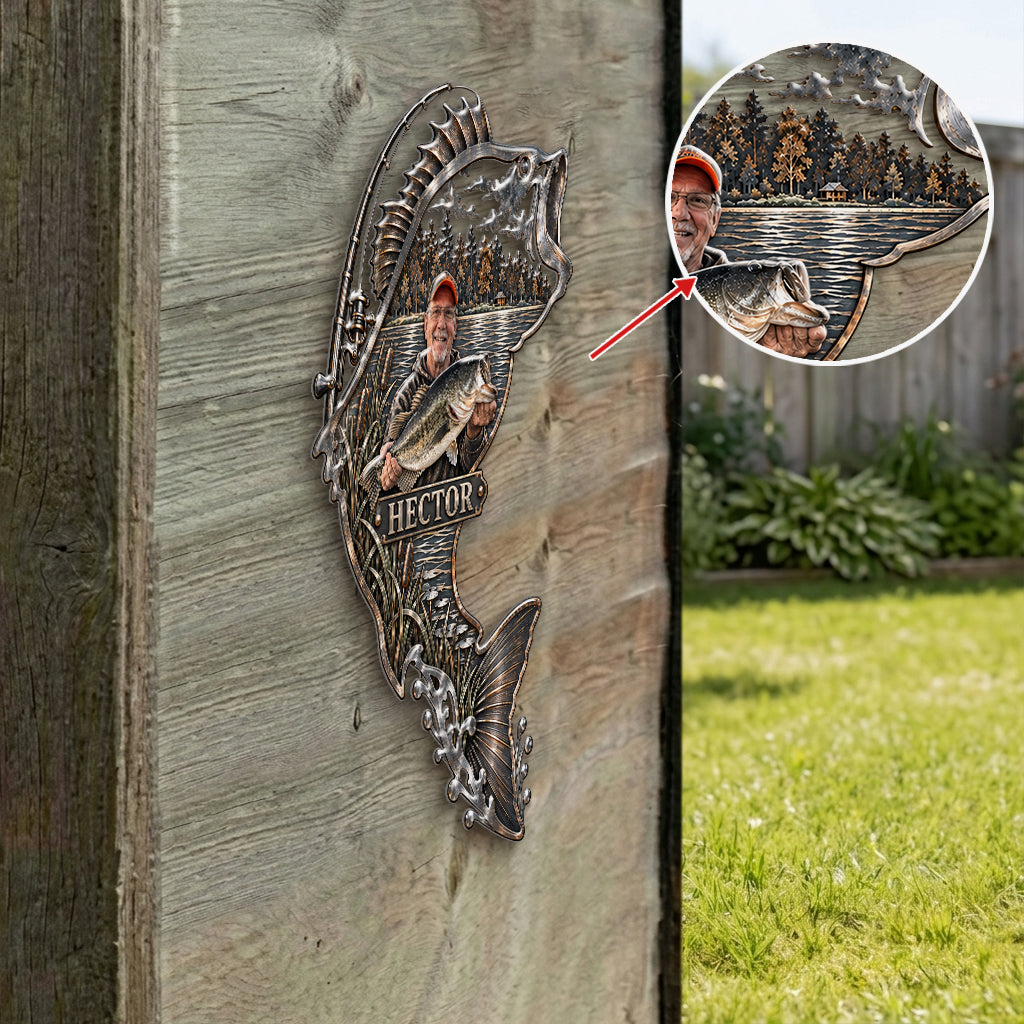 Love Fishing - Personalized Fishing 3D Printed Cut Metal Sign