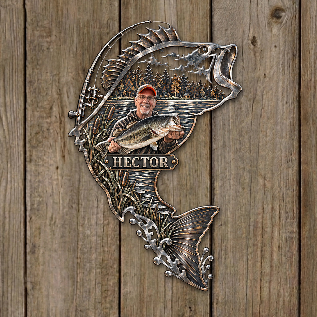 Love Fishing - Personalized Fishing 3D Printed Cut Metal Sign