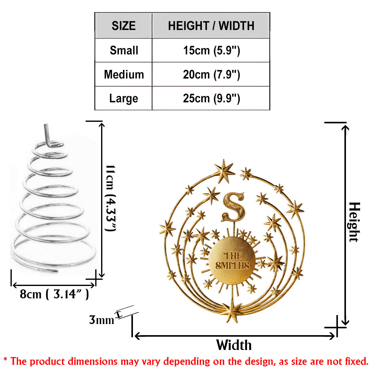 Merry Christmas 2025, Family Initial Custom - Personalized Family LED Light Tree Topper