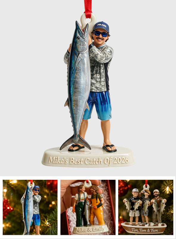 Custom From Any Photo - Personalized Fishing Premium 3D Ornament