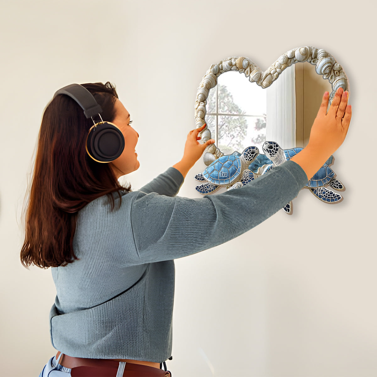 You & Me We Got This - Personalized Turtle Couple Wall Hanging Mirror