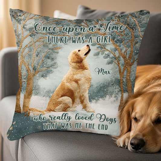 A Girl Who Really Loved Dogs - Personalized Dog Throw Pillow